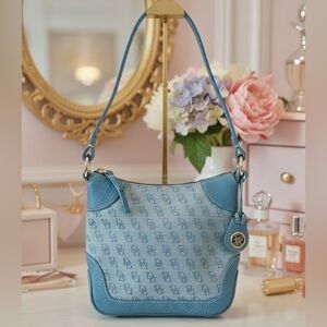 Dooney & Bourke Limited Edition (RARE) Pastel Blue Monogram Crossbody Bag